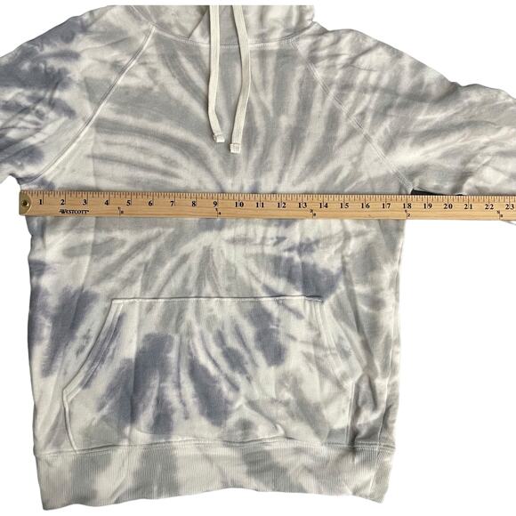 Kohl’s SO Hoodie Sweatshirt Adult Junior’s XS Gray Blue White Tie Dye Pocket EUC - Picture 6 of 6